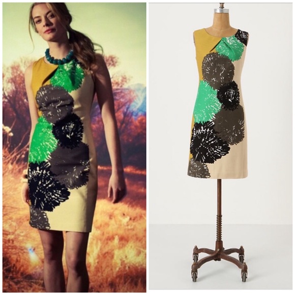 Anthropologie Dresses & Skirts - Anthropologie Tabitha Pom Bold Flower Shift Dress